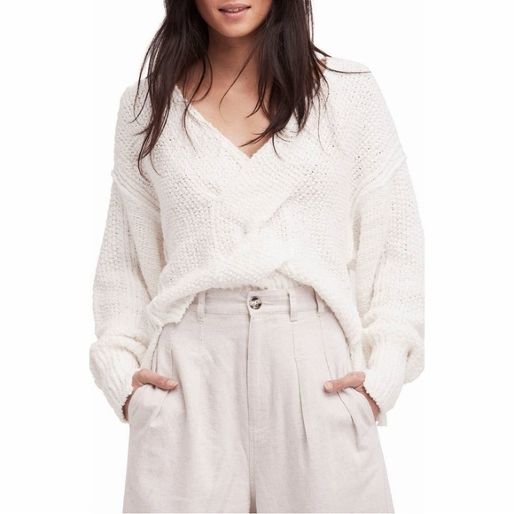 Free People Sweaters - Free People Coco V-Neck Sweater Slouchy Long Sleeve XS